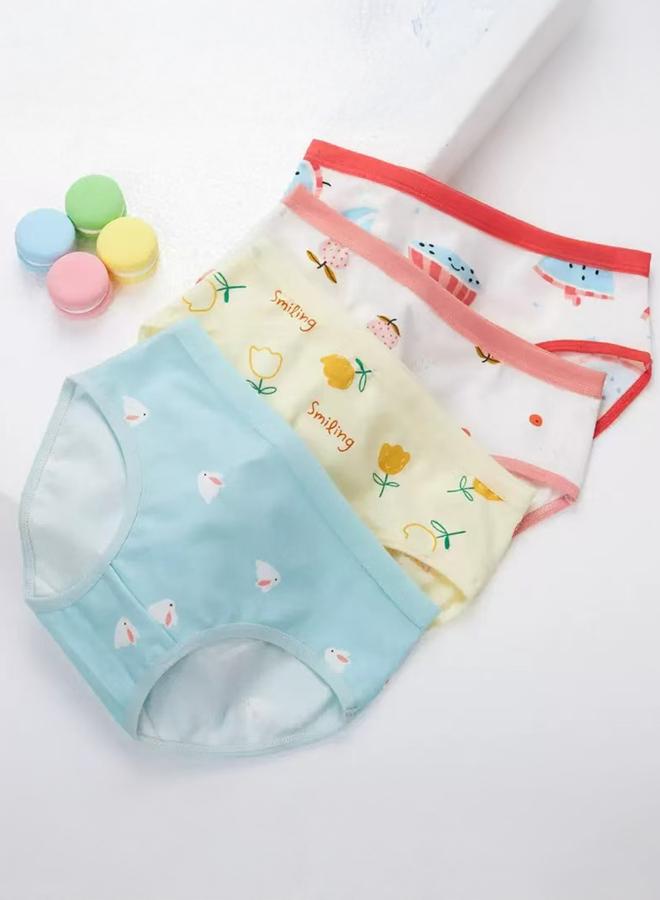 طقم سراويل داخلية قطن مطبوعة من 4 قطع